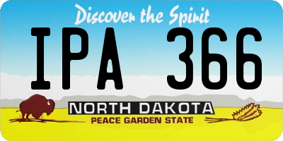 ND license plate IPA366