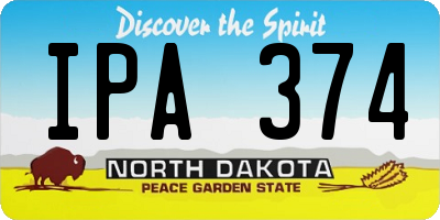 ND license plate IPA374
