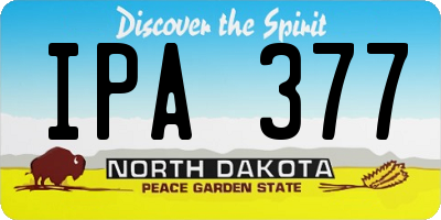 ND license plate IPA377