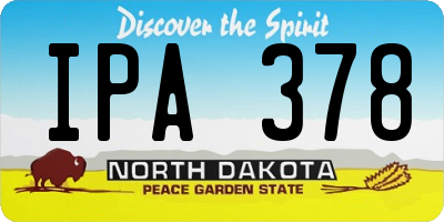 ND license plate IPA378