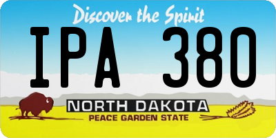 ND license plate IPA380