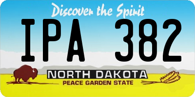ND license plate IPA382