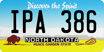 ND license plate IPA386