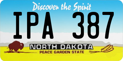 ND license plate IPA387