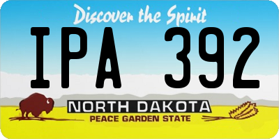 ND license plate IPA392