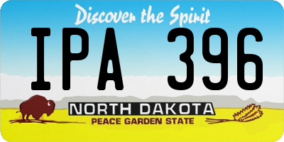 ND license plate IPA396