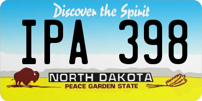 ND license plate IPA398