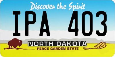 ND license plate IPA403