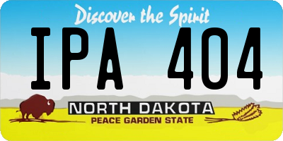 ND license plate IPA404