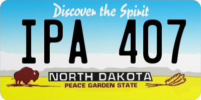 ND license plate IPA407
