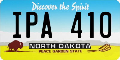 ND license plate IPA410