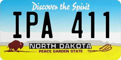 ND license plate IPA411