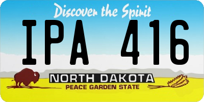 ND license plate IPA416