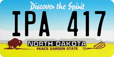 ND license plate IPA417