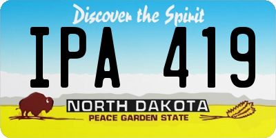 ND license plate IPA419