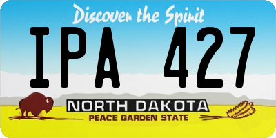 ND license plate IPA427