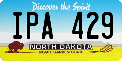 ND license plate IPA429