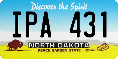 ND license plate IPA431