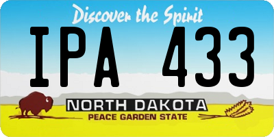 ND license plate IPA433