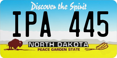 ND license plate IPA445
