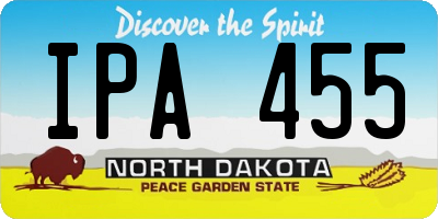 ND license plate IPA455