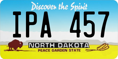 ND license plate IPA457