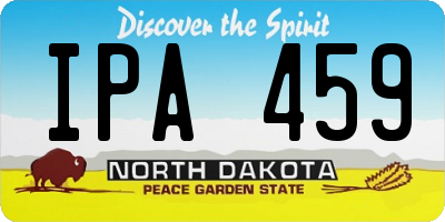 ND license plate IPA459