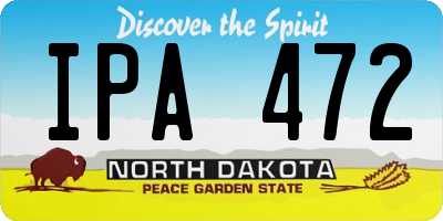 ND license plate IPA472