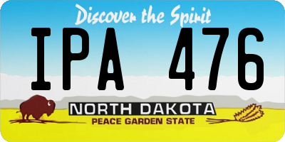 ND license plate IPA476