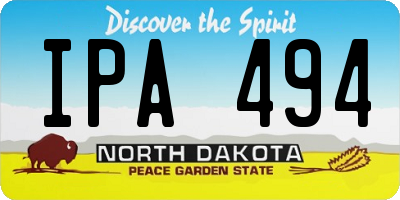 ND license plate IPA494