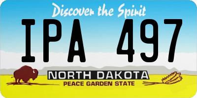 ND license plate IPA497