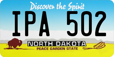 ND license plate IPA502