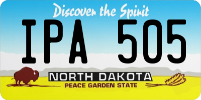ND license plate IPA505