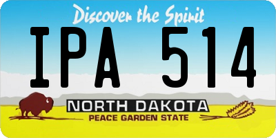ND license plate IPA514