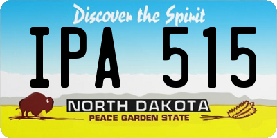 ND license plate IPA515