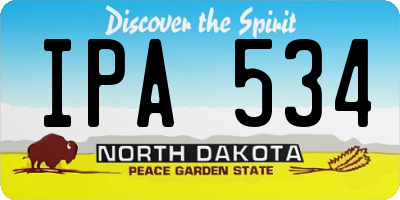 ND license plate IPA534