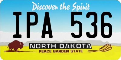 ND license plate IPA536