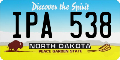 ND license plate IPA538