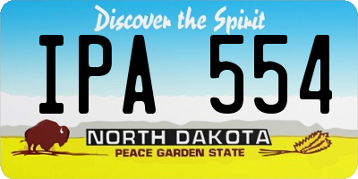ND license plate IPA554