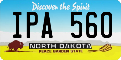 ND license plate IPA560