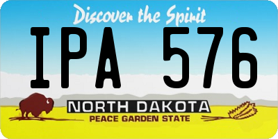 ND license plate IPA576