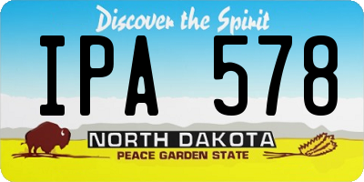 ND license plate IPA578