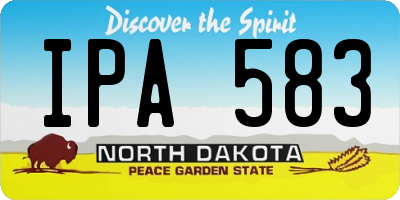 ND license plate IPA583
