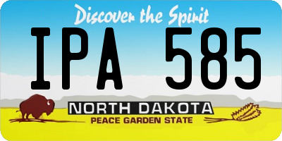 ND license plate IPA585
