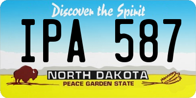 ND license plate IPA587