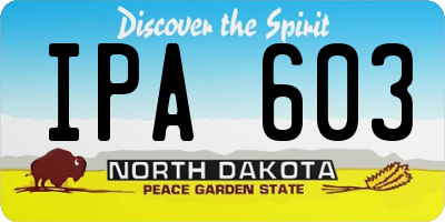 ND license plate IPA603
