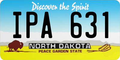 ND license plate IPA631