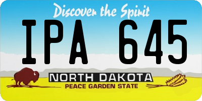 ND license plate IPA645
