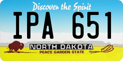 ND license plate IPA651