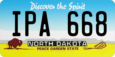 ND license plate IPA668